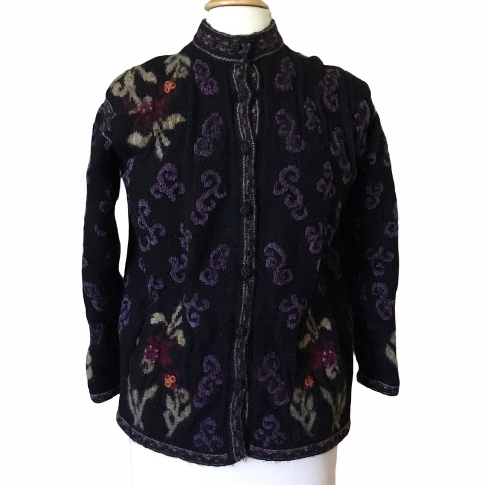 Vintage Nordic Design Wool Blend Button Cardigan